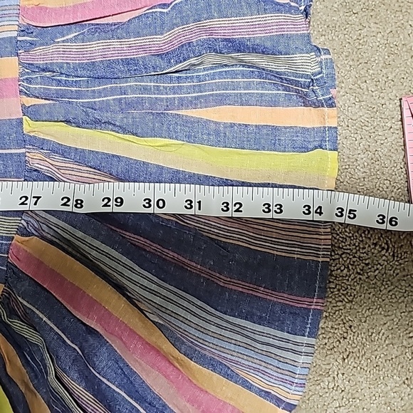 MARINE Layer Laney Mini Dress In Blue Variegated Stripe - Picture 9 of 9